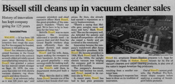 Bissell - Sept 2001 Article (newer photo)